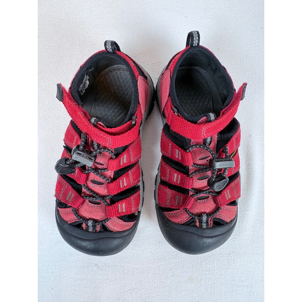 Keen Newport H2 Kids Sandals Red Black Water Shoes 1012300 Size US 13 EU 31